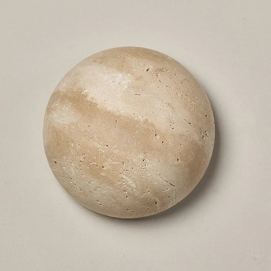 Applique Ronde Travertin Effet Lune