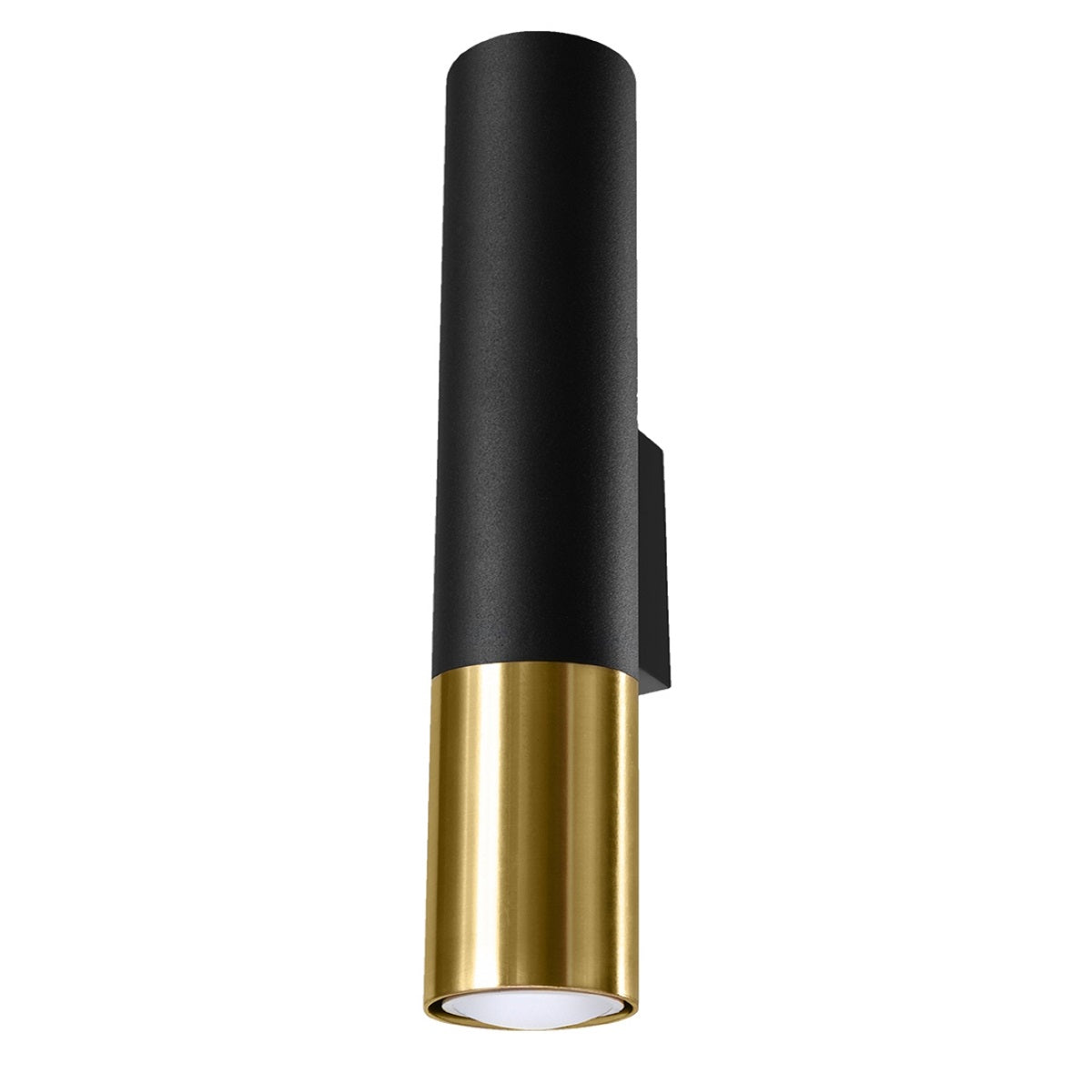 Applique Tube Duo Metallic Acier Noir et Doré