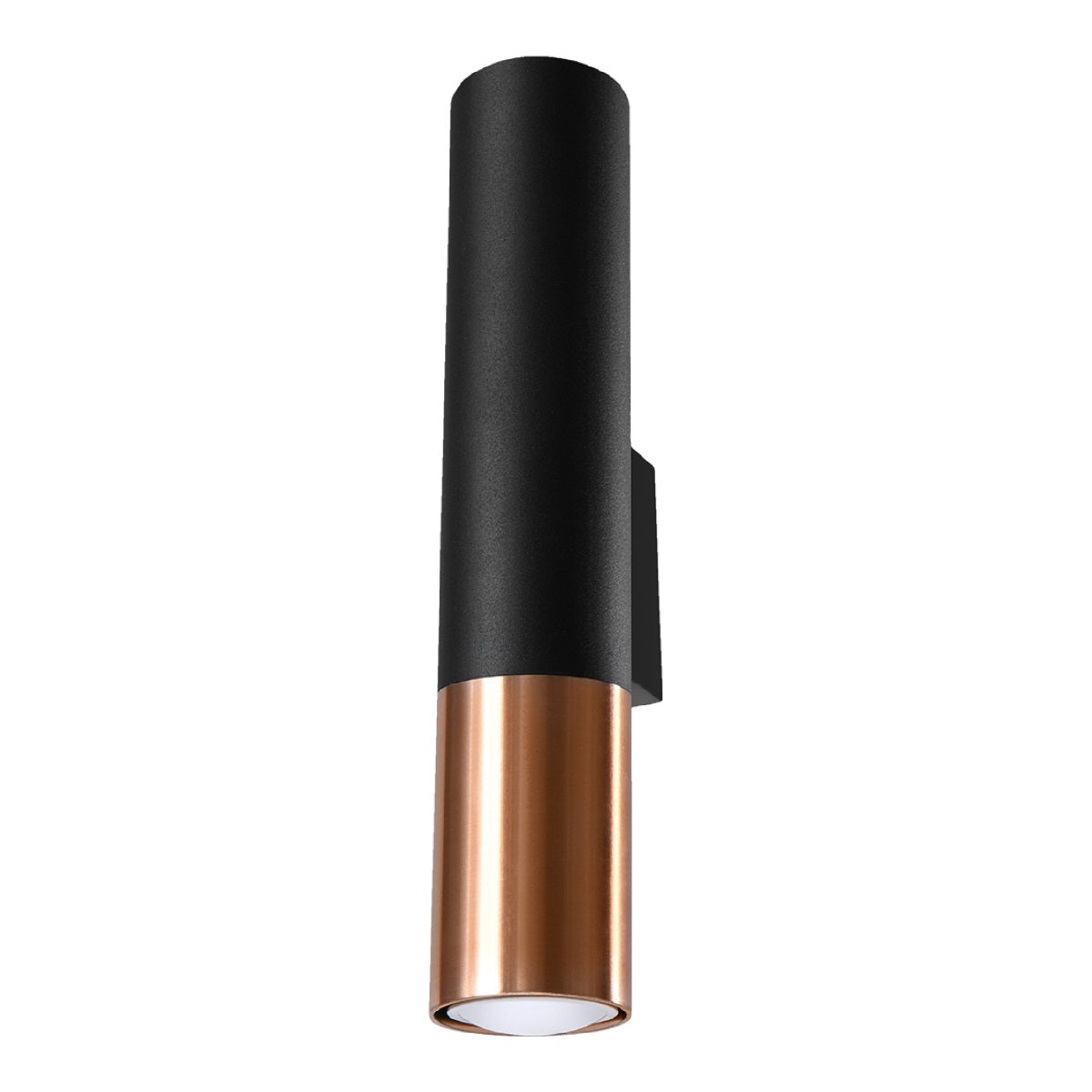 Applique Tube Duo Metallic Acier Noir et Cuivre
