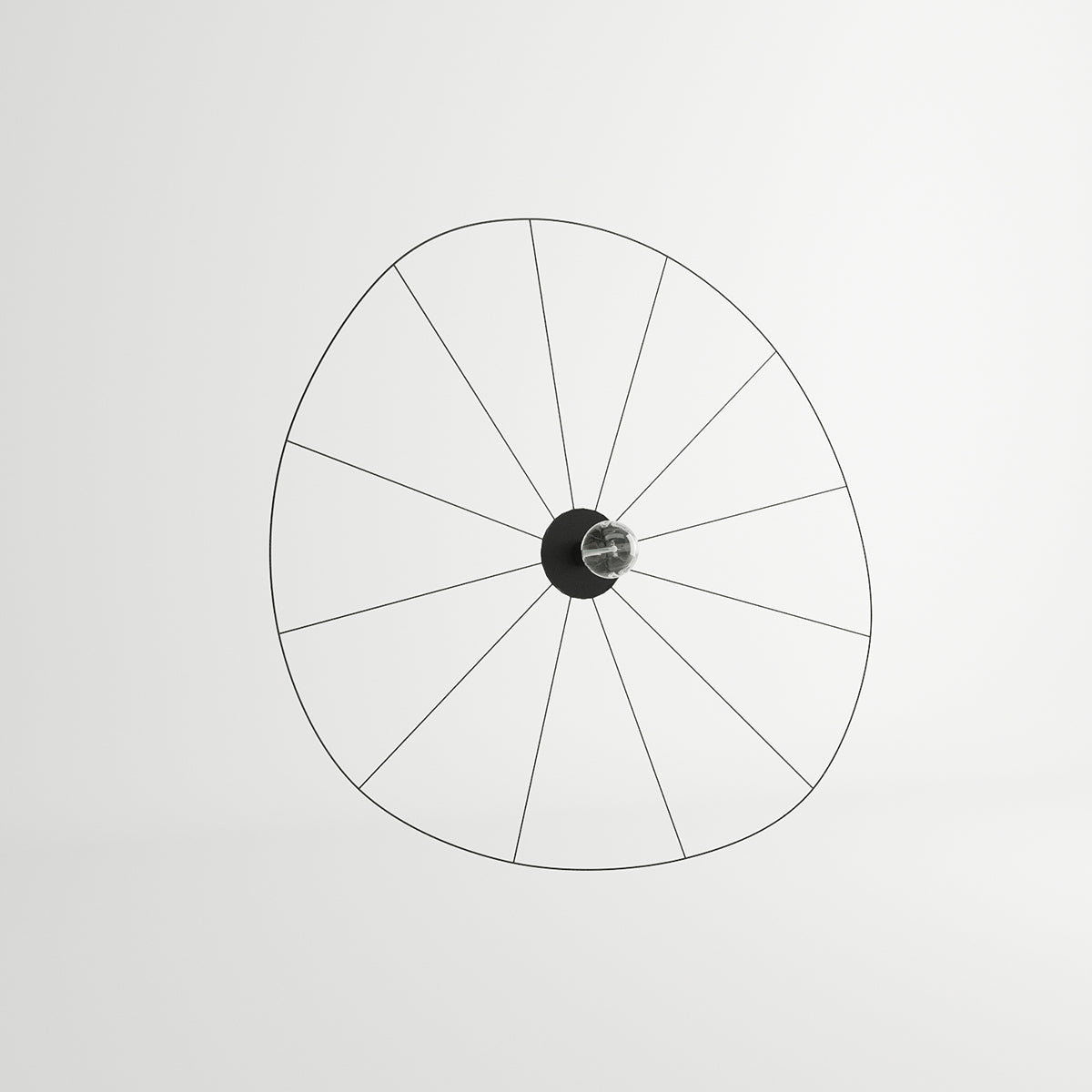 Applique Plafonnier Ronde Filaire Noir 140 cm