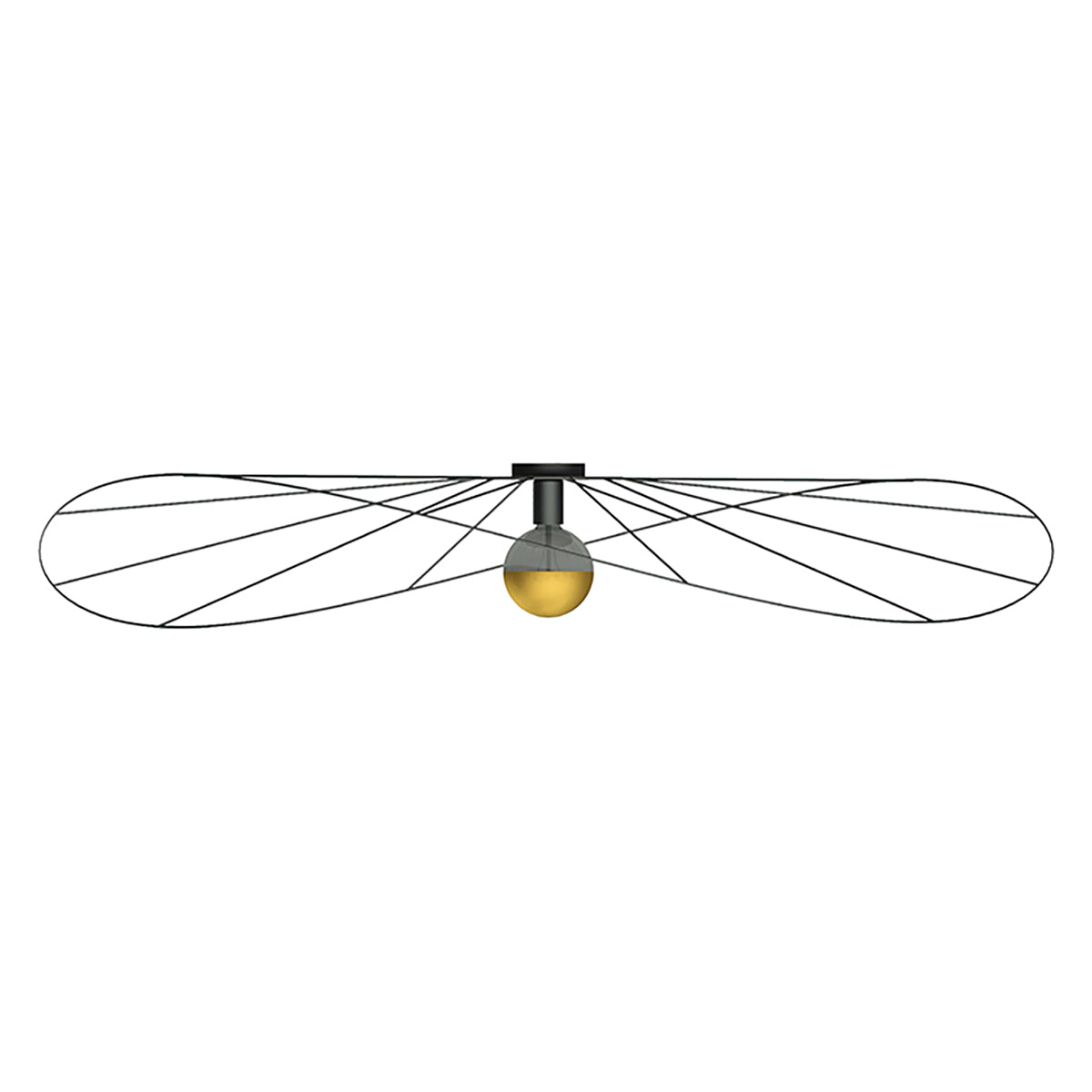 Applique Plafonnier Ronde Filaire Noir 140 cm