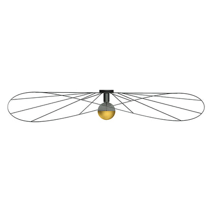 Applique Plafonnier Ronde Filaire Noir 140 cm