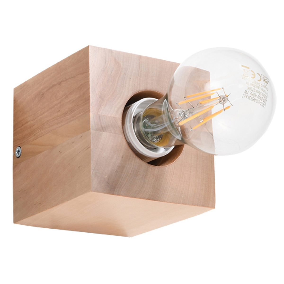 Applique Pure Cube Bois Naturel