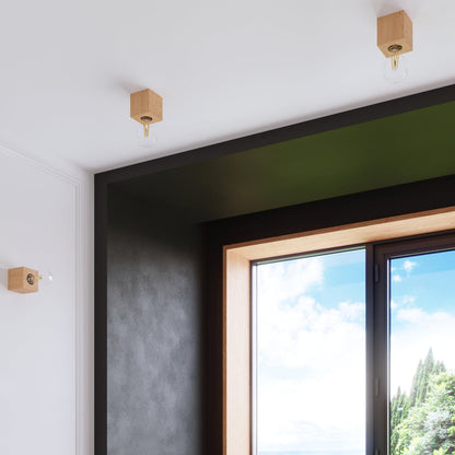 Applique Pure Cube Bois Naturel