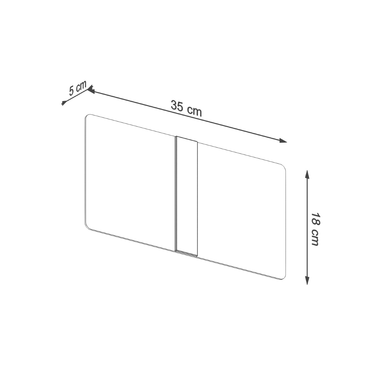 Applique Rectangle Verre Blanc et Chrome