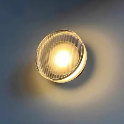 Applique Ronde en Acrylique Rainuré Noire LED