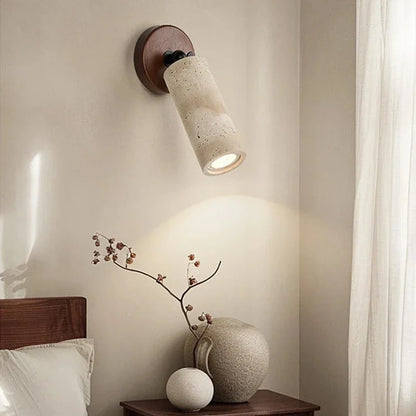 Applique Travertin et Bois Spot Orientable