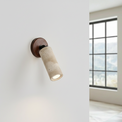 Applique Travertin et Bois Spot Orientable