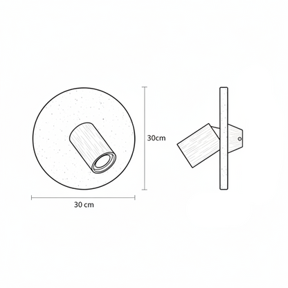 Applique Travertin Projecteur Orientable Bois