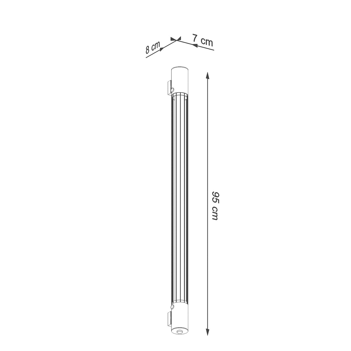 Applique Tube Noir Industriel
