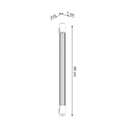 Applique Tube Noir Industriel