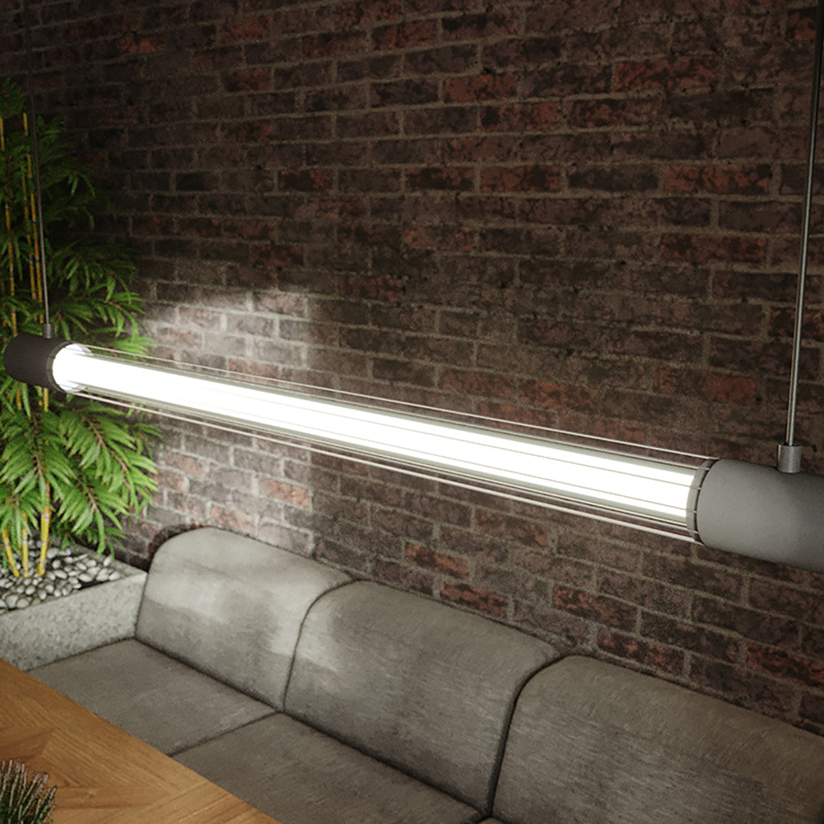 Applique Tube Noir Industriel