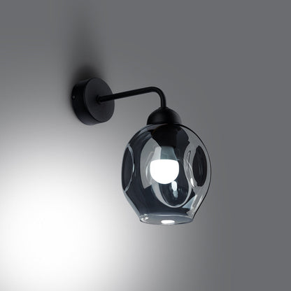 Applique Verre Creusé Fumé Noir