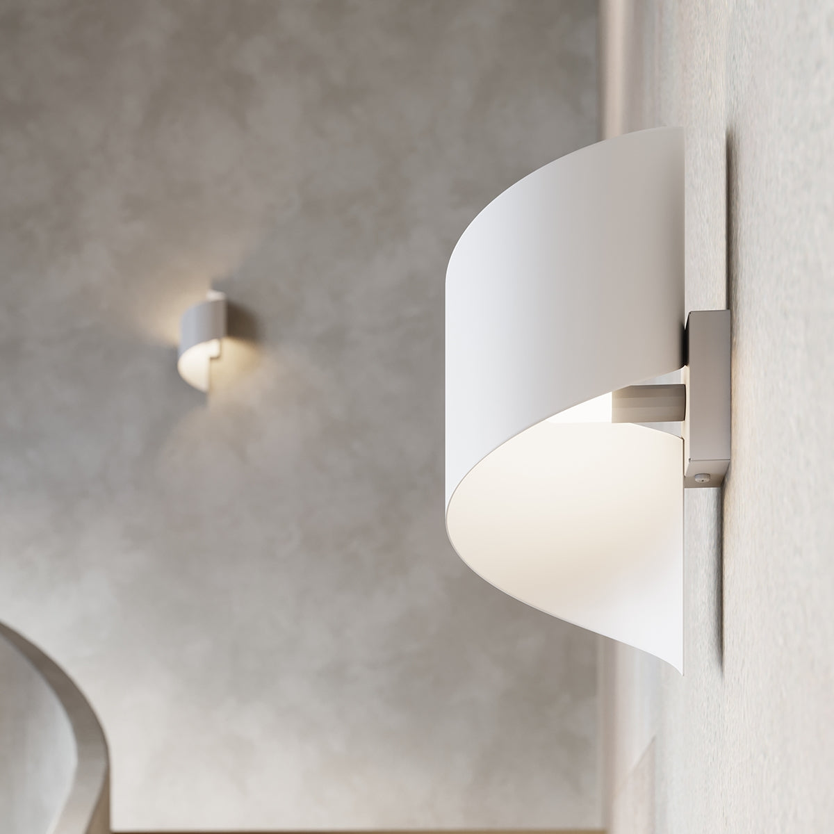 Applique Vortex Spirale Acier Blanc