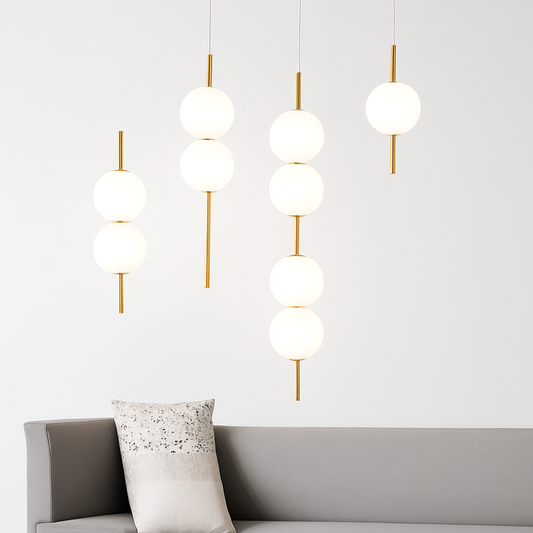 Boule de verre suspension pour chambre chevet lampe suspendue lustres de plafond éclairage moderne décoration entrée Luminaire Led