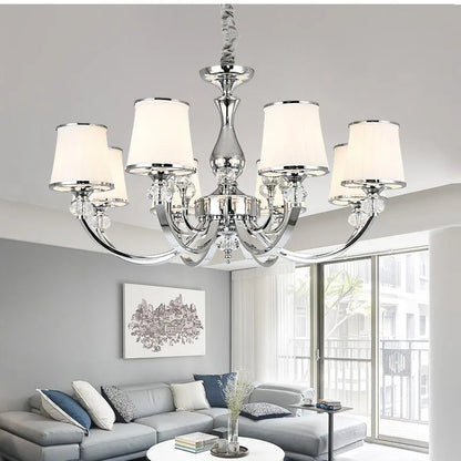 Lustre Chrome moderne Led en cristal E14