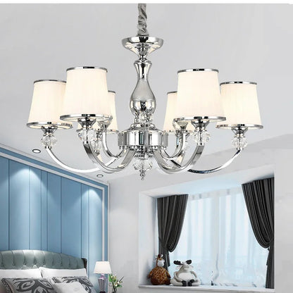 Lustre Chrome moderne Led en cristal E14