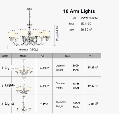 Lustre Chrome moderne Led en cristal E14