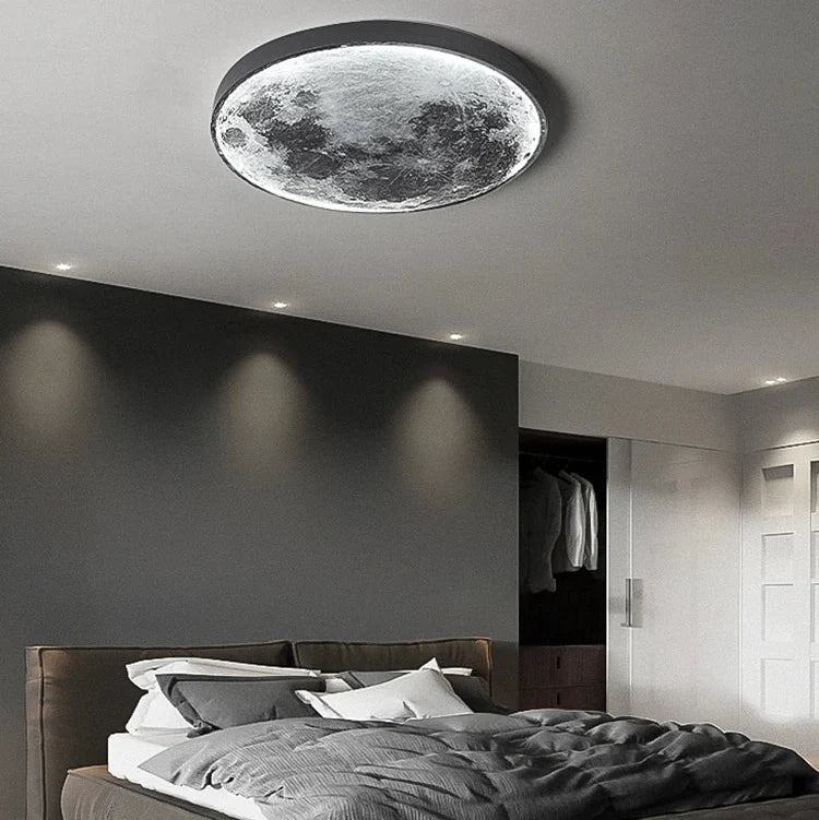 Applique Lune LED Ronde Effet Relief Lunaire