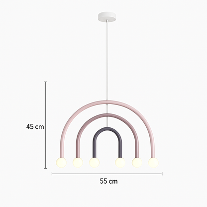 Lustre arc-en-ciel créatif LED Suspension en métal coloré pour chambre salon Restaurant café Art salle à manger suspension