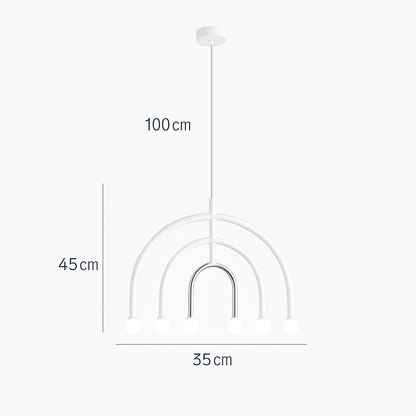 Lustre arc-en-ciel créatif LED Suspension en métal coloré pour chambre salon Restaurant café Art salle à manger suspension