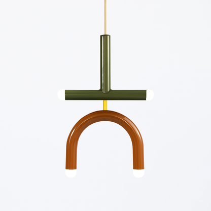 Lustre arc-en-ciel créatif LED Suspension en métal coloré pour chambre salon Restaurant café Art salle à manger suspension