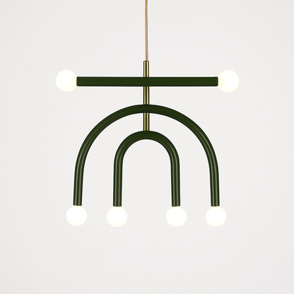 Lustre arc-en-ciel créatif LED Suspension en métal coloré pour chambre salon Restaurant café Art salle à manger suspension