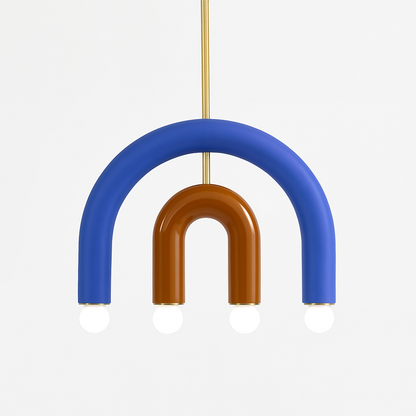 Lustre arc-en-ciel créatif LED Suspension en métal coloré pour chambre salon Restaurant café Art salle à manger suspension