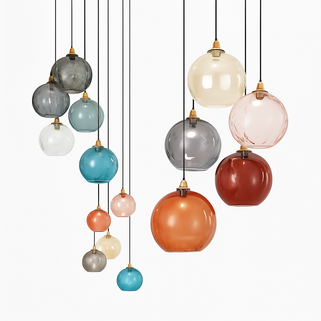 lustre boule de verre moderne grain d'eau luminaire suspendu nordique