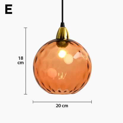 lustre boule de verre moderne grain d'eau luminaire suspendu nordique
