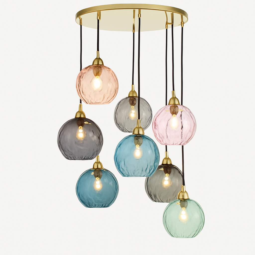 lustre boule de verre moderne grain d'eau luminaire suspendu nordique