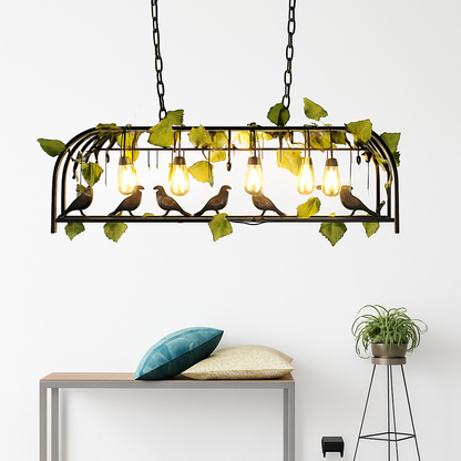 lustre cage à oiseaux style industriel rétro fer forgé décoratif