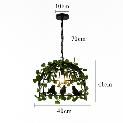 lustre cage à oiseaux style industriel rétro fer forgé décoratif