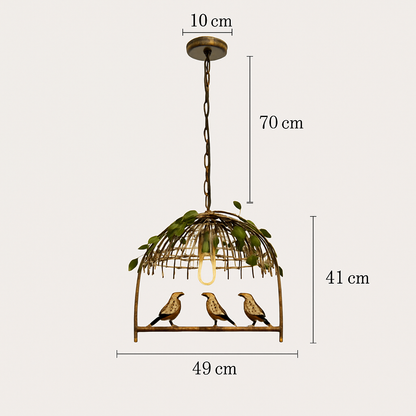 lustre cage à oiseaux style industriel rétro fer forgé décoratif