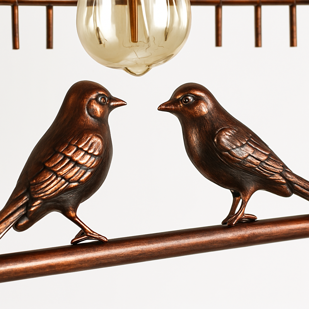 lustre cage à oiseaux style industriel rétro fer forgé décoratif