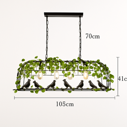 lustre cage à oiseaux style industriel rétro fer forgé décoratif