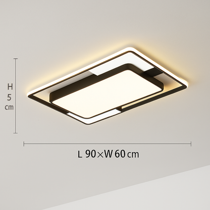 lustre carré moderne en fer avec leds pour éclairage intérieur