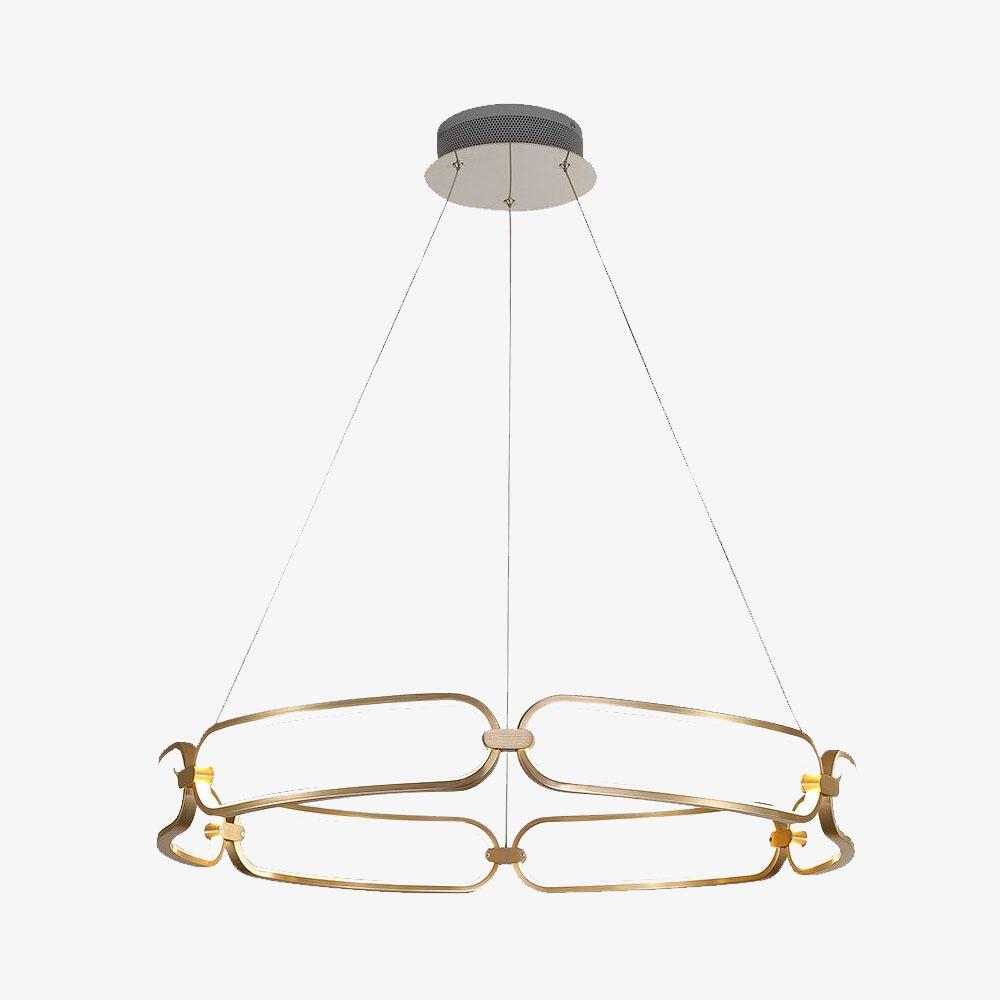 Lustre design à LED doré avec anneaux Pavia