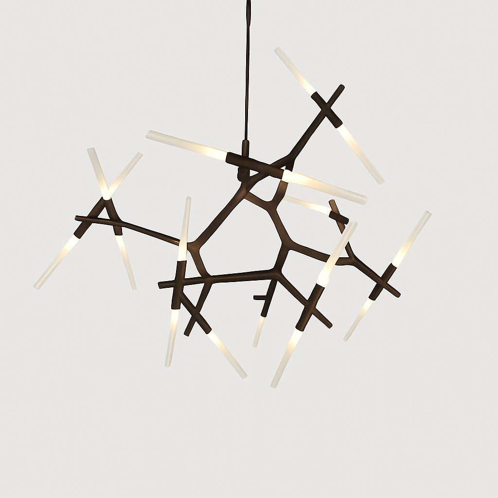 Lustre design avec branches en tube Arts