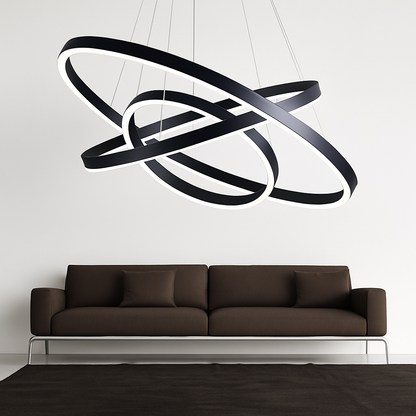 Lustre design cercles entrelacés (noir ou blanc)
