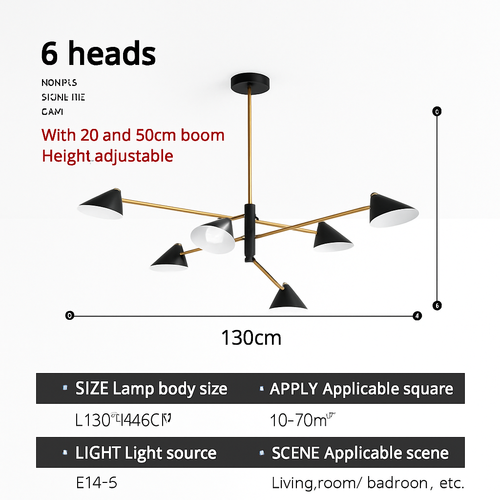 Lustre design à LED avec plusieurs abat-jours triangles style Loft