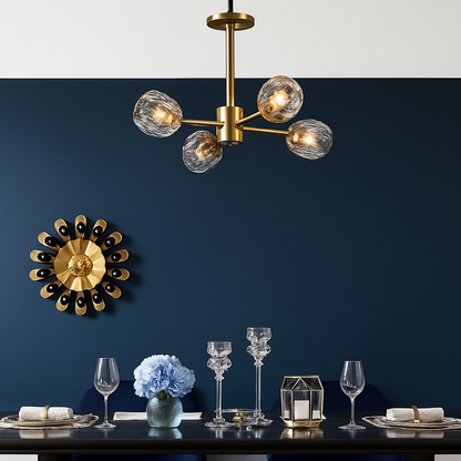 Lustre design à LED doré avec boule en cristal Luxury