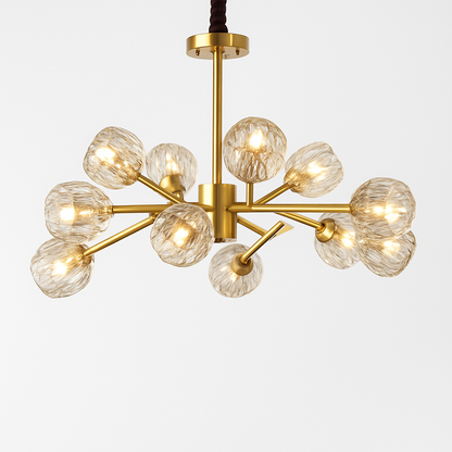Lustre design à LED doré avec boule en cristal Luxury