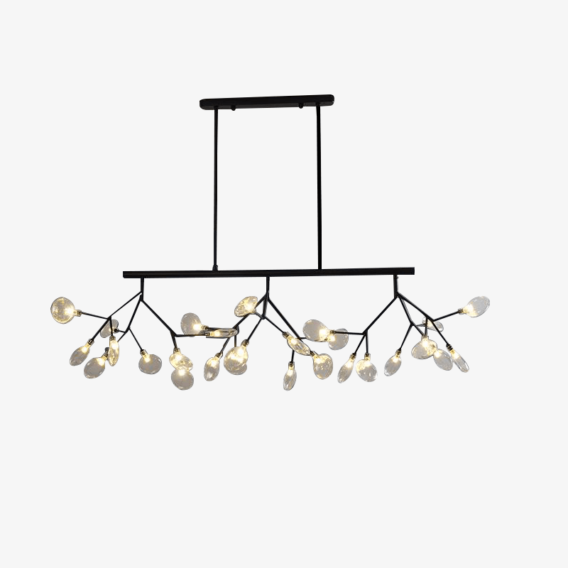 Lustre design moderne LED en bois branches d'arbres (noir ou doré)