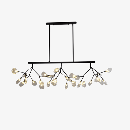 Lustre design moderne LED en bois branches d'arbres (noir ou doré)