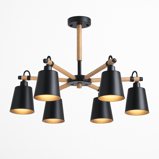 Lustre en bois et métal rustique Personality