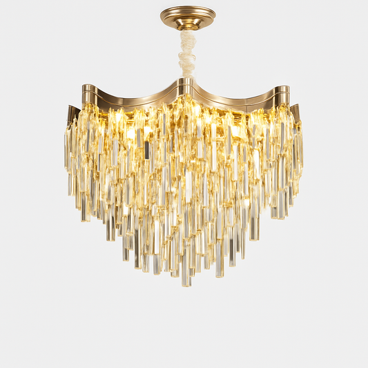 lustre en cristal moderne à 7 niveaux pour décoration intérieure