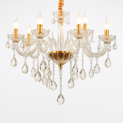 lustre en cristal transparent européen pour un éclairage luxueux