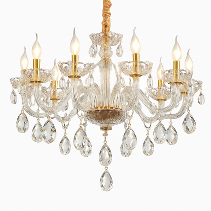 lustre en cristal transparent européen pour un éclairage luxueux