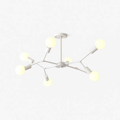 Lustre industriel LED avec plusieurs branches métalliques Rally